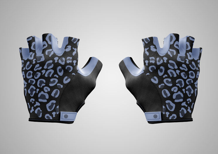 Purple Leopard Cycling Gloves
